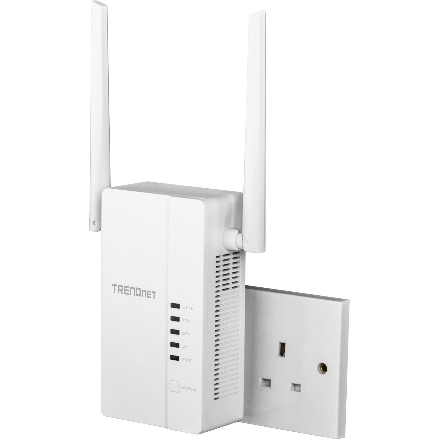 TRENDnet Wi-Fi Everywhere Powerline 1200 AV2 Dual-Band AC1200 Wireless Access Point Kit Includes 1 x TPL-430AP And 1 x TPL-423E 3 x Gigabit Ports Easy Installation White TPL-430APK