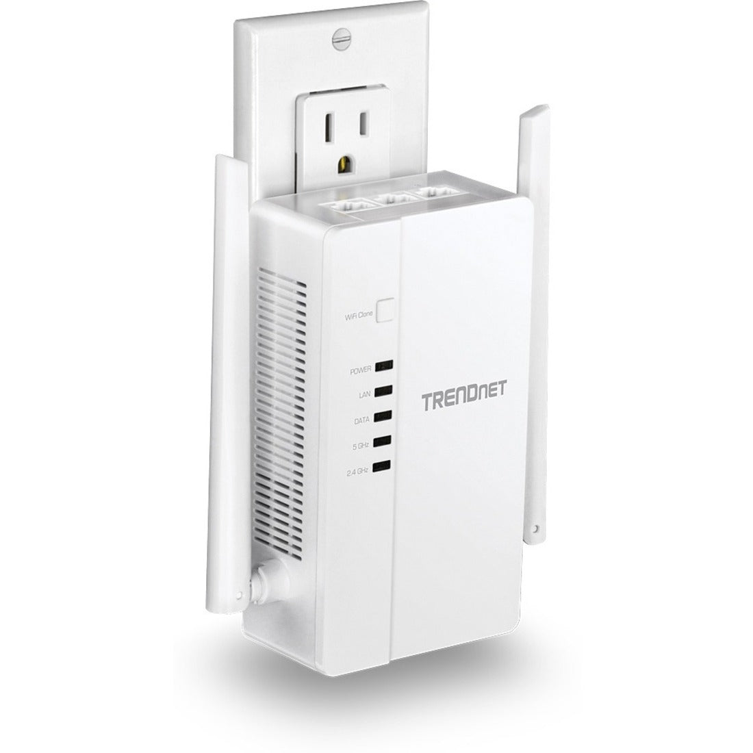 TRENDnet Wi-Fi Everywhere Powerline 1200 AV2 Dual-Band AC1200 Wireless Access Point Kit Includes 1 x TPL-430AP And 1 x TPL-423E 3 x Gigabit Ports Easy Installation White TPL-430APK