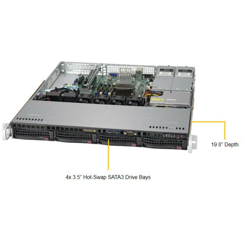 Supermicro SuperServer 5019S-MR-G1585L 1U Rack-mountable Server - 1 x Intel Xeon E3-1585L v5 3 GHz - Serial ATA/600 Controller