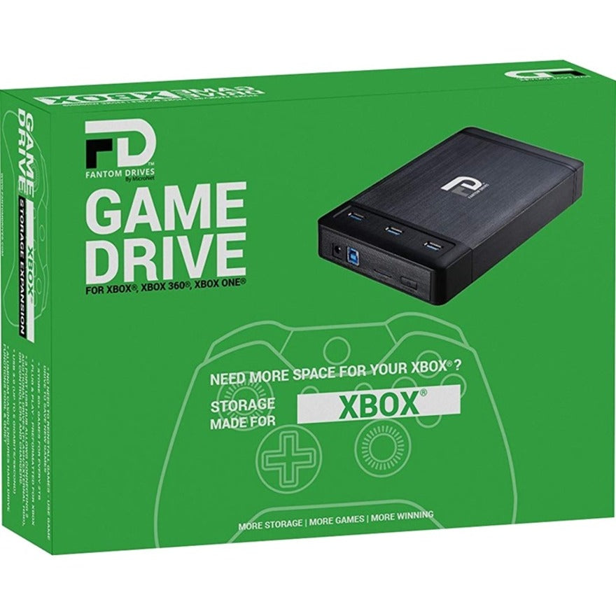 Fantom Drives Xbox 4TB External Hard Drive - 7200RPM - with 3 Ports Built-In USB 3.0 Hub. Aluminum Case to Keep Hard Drives Quiet and Cool. Compatible with Xbox One Xbox One S Xbox One X