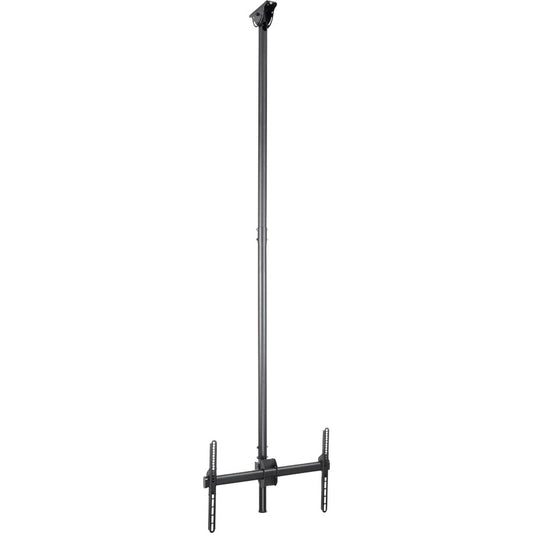 StarTech.com Ceiling TV Mount - 8.2' to 9.8' Long Pole - 32 to 75" TVs with a weight capacity of up to 110 lb. (50 kg) - Telescopic pole can extend from 8.2 to 9.8' (2.5 to 3 m) - Ceiling mount swivels +60 /-60 degrees to adjust to your ceiling - Swivel the display +180 /-180 degrees around the pole - Tilts