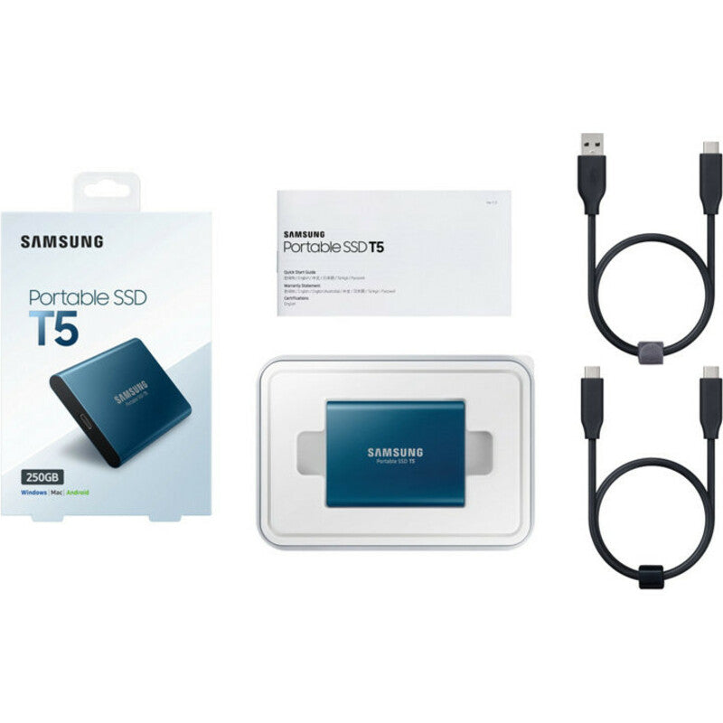Samsung T5 MU-PA250B/AM 250 GB Portable Solid State Drive - External - Blue