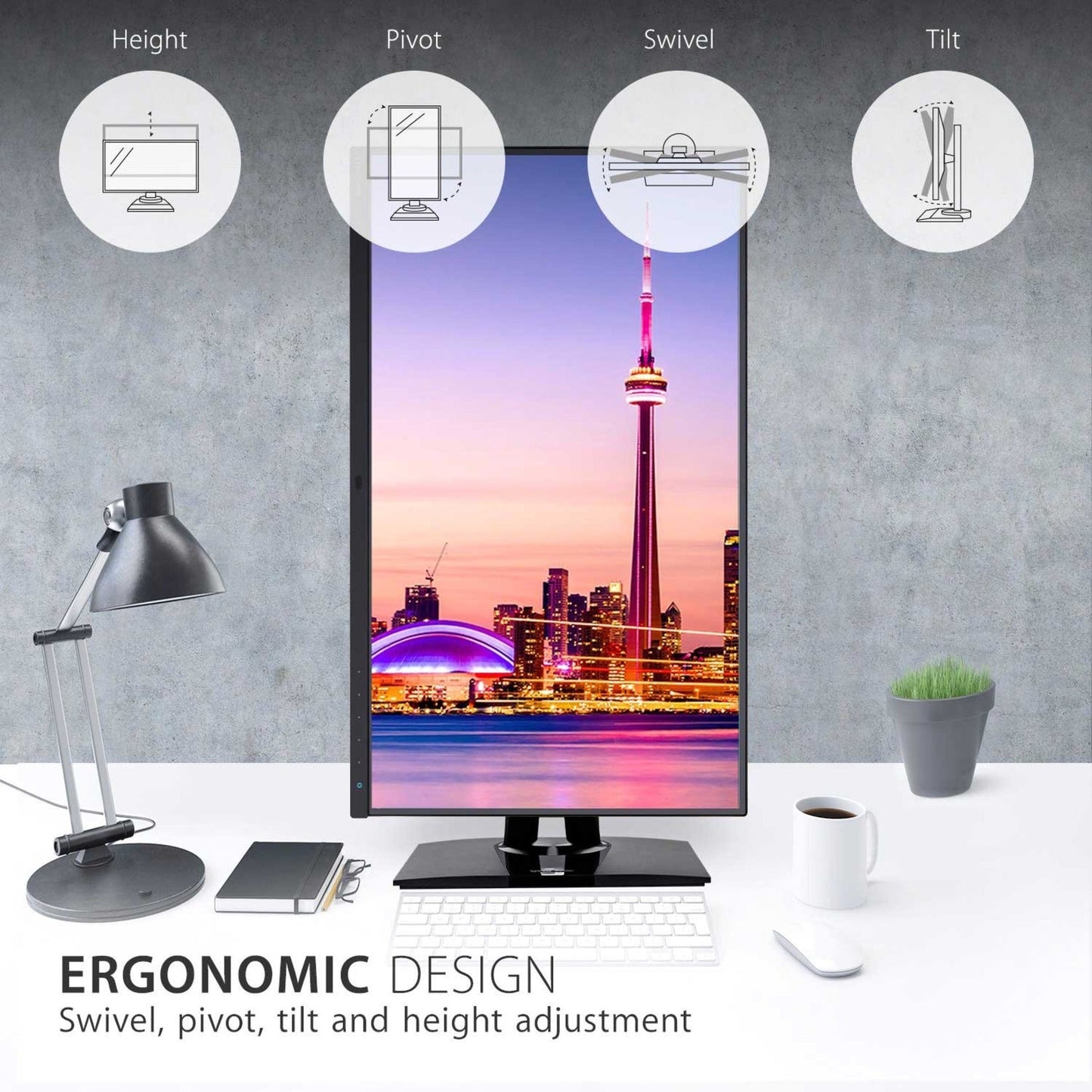 ViewSonic VP2785-4K 27-Inch Premium IPS 4K Monitor with Advanced Ergonomics ColorPro 99%A AdobeRGB Rec 709 14-bit 3D LUT Eye Care 65W USB C HDMI DP for Home and Office