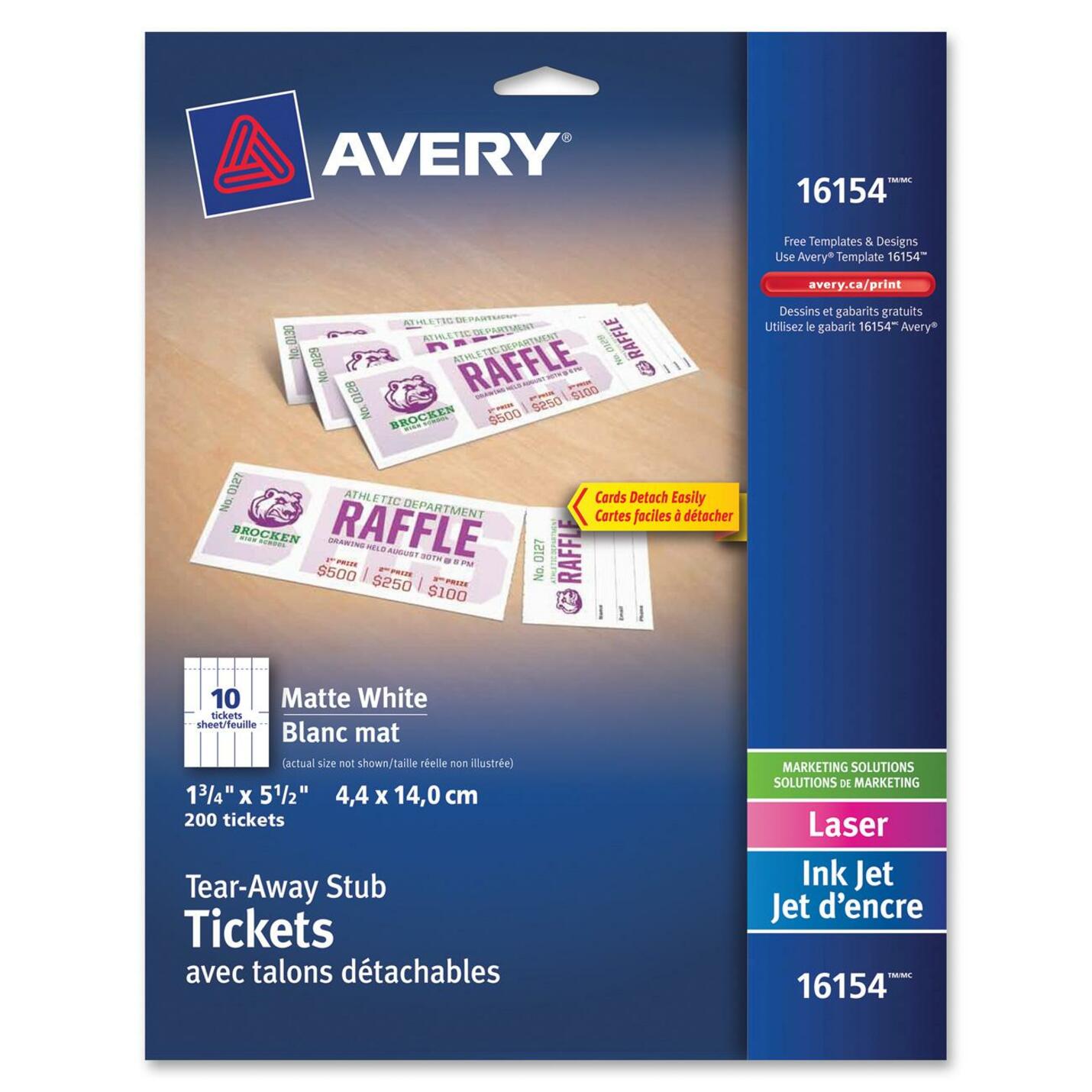 Avery&reg; Blank Tickets with Tear-Away Stubs