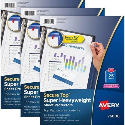 Avery&reg; Secure Top Sheet Protectors