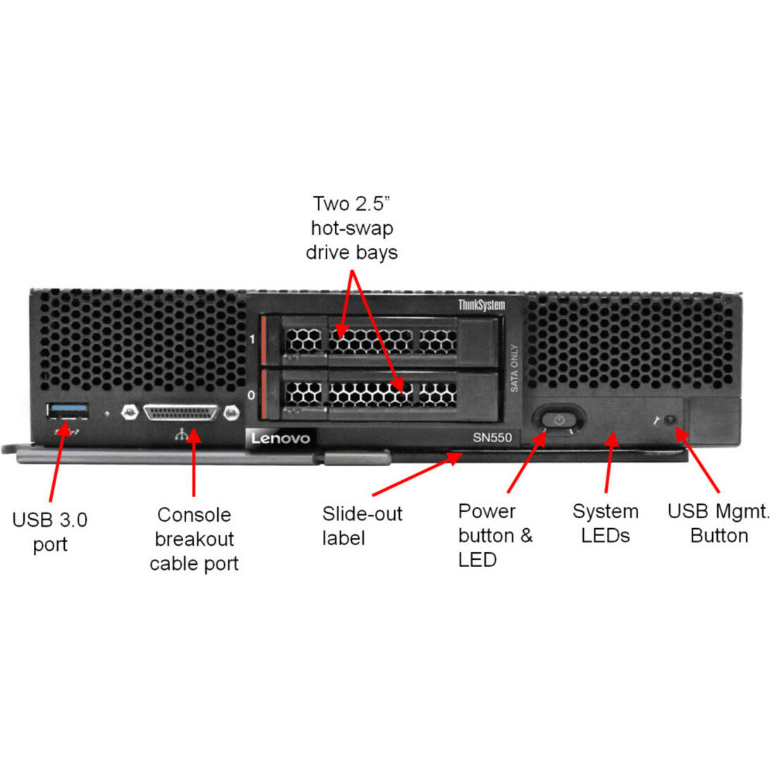 Lenovo ThinkSystem SN550 7X16A021NA Blade Server - 1 x Intel Xeon Platinum 8160 2.10 GHz - 32 GB RAM