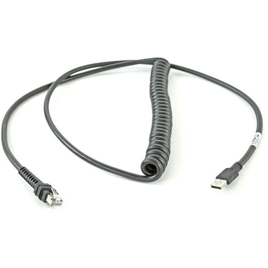 Zebra Cable - Shielded USB: Series A 9ft. (2.8m) Coiled BC1.2 (High Current) -30&deg;C