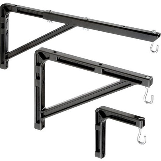Da-Lite Mounting and Extension Brackets - No. 6 Sheet Metal Wall Brackets - 6" x 6" Black L-Bracket