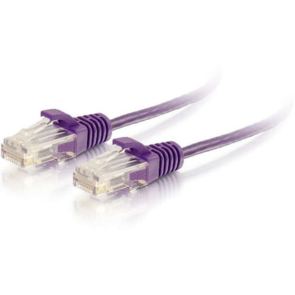 C2G 1ft Cat6 Snagless Unshielded (UTP) Slim Ethernet Patch Cable - Purple