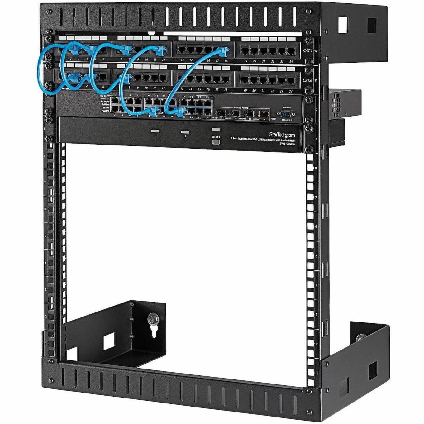 StarTech.com 2-Post 12U Heavy-Duty Wall-Mount Network Rack 19" Open Frame Server Rack for Computer Equipment Wall Mount Data Rack~