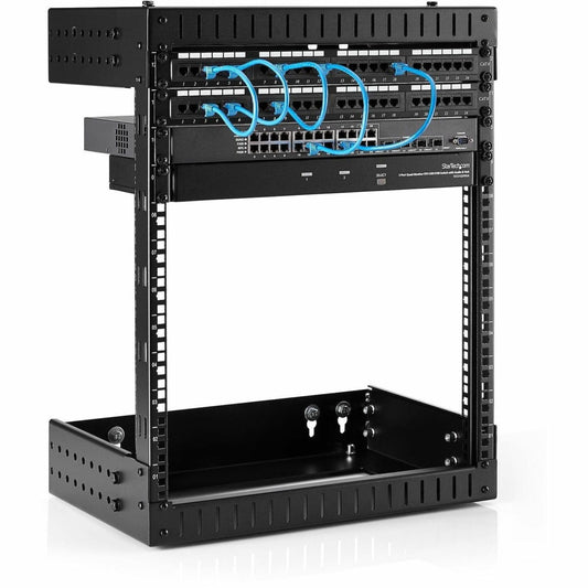 StarTech.com 2-Post 12U Heavy-Duty Wall Mount Network Rack 19" Open Frame Server Rack with Adjustable Depth Data Rack for IT Equipment~