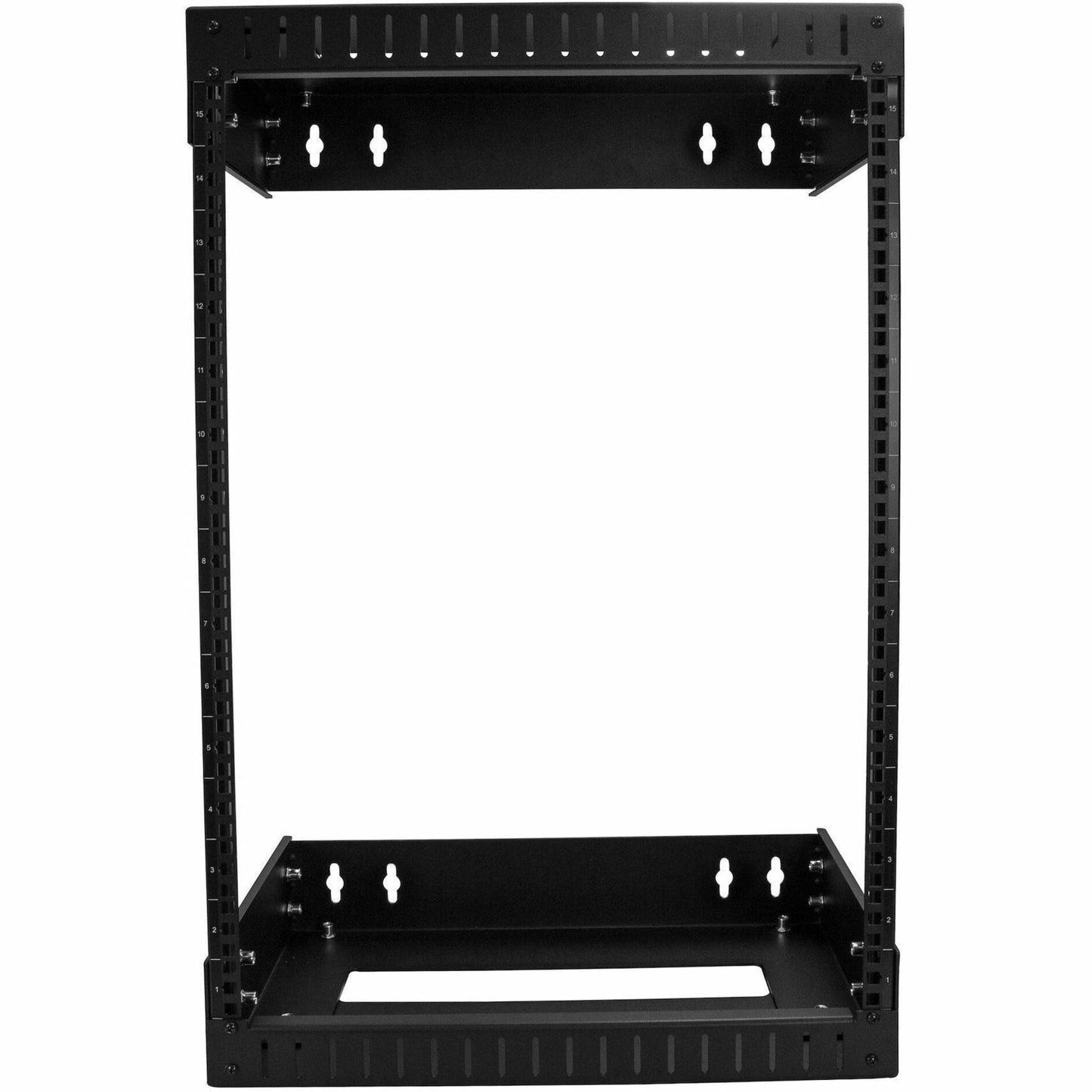 StarTech.com 2-Post 15U Heavy-Duty Wall Mount Network Rack 19" Open Frame Server Rack with Adjustable Depth Data Rack for IT Equipment~