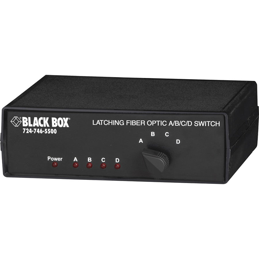 Black Box Fiber Optic A/B/C/D Desktop Switch - Latching ST Multimode