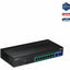 TRENDnet 10-Port Gigabit Web Smart PoE+ Switch 8 x Gigabit PoE+ Ports 2 x SFP Slots Vlan QoS IPv6 Support 20Gbps Switching Capacity 75W PoE Power Budget Lifetime Protection Black TPE-082WS