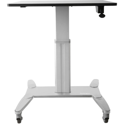 StarTech.com Mobile Standing Desk - Portable Sit-Stand Ergonomic Height Adjustable Cart on Wheels - Rolling Computer/Laptop Workstation