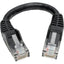 Tripp Lite Cat6 Gigabit Snagless Molded (UTP) Ethernet Cable (RJ45 M/M) PoE Black 6-in. (15.24 cm)
