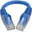 Tripp Lite Cat6 Gigabit Snagless Molded (UTP) Ethernet Cable (RJ45 M/M) PoE Blue 6-in. (15.24 cm)