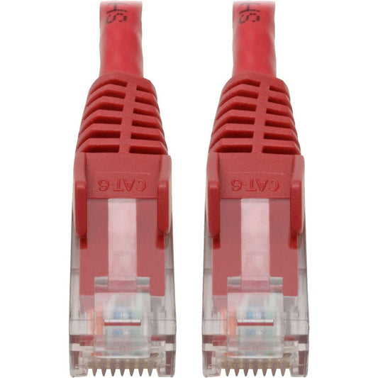 Tripp Lite Cat6 Gigabit Snagless Molded (UTP) Ethernet Cable (RJ45 M/M) PoE Red 6-in. (15.24 cm)