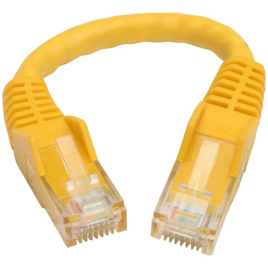 Tripp Lite Cat6 Gigabit Snagless Molded (UTP) Ethernet Cable (RJ45 M/M) PoE Yellow 6-in. (15.24 cm)