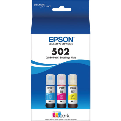 Epson T502 Multi-Color Ink Cartridges C/M/Y 3-Pack