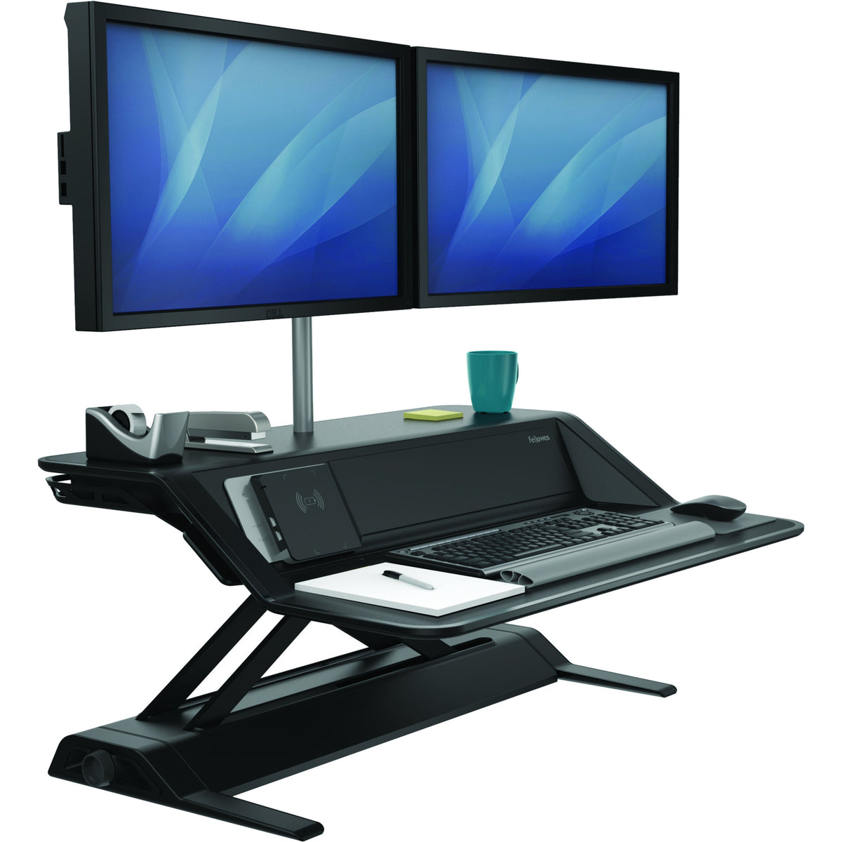 Fellowes Lotus&trade; DX Sit-Stand Workstation - Black