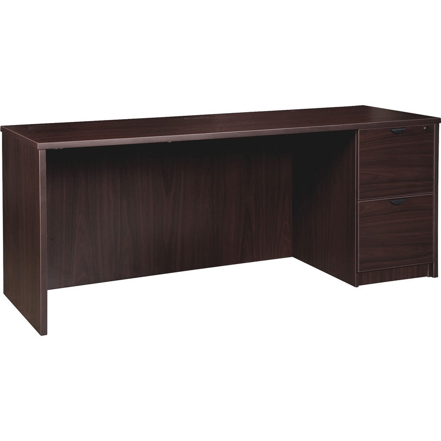 Lorell Prominence 2.0 Espresso Laminate Right-Pedestal Credenza - 2-Drawer