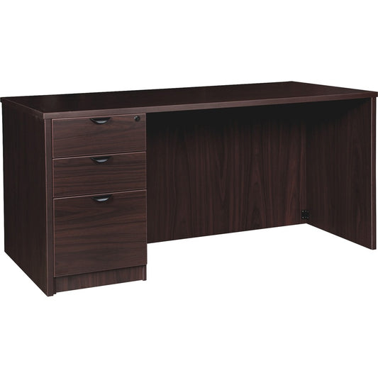 Lorell Prominence 2.0 Espresso Laminate Box/Box/File Left-Pedestal Desk - 3-Drawer