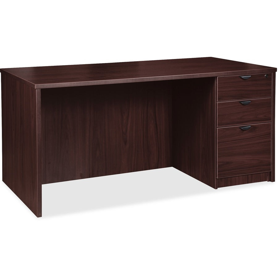 Lorell Prominence 2.0 Espresso Laminate Box/Box/File Right-Pedestal Desk - 3-Drawer