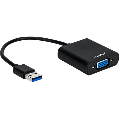 Rocstor Premium USB to VGA Adapter - USB 3.0 to VGA External USB Video Graphics Adapter for PC - Resolutions up to 1920x1200 1080p- 1x USB 3.0 Type A Male 1 x VGA Female - 6" - Black - Compatible with PC USB GRAPHICS CARD ADAPTER