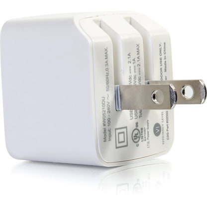 C2G 2-Port USB Wall Charger - AC to USB Adapter - 5V 2.1A Output