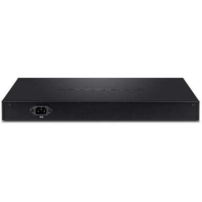 TRENDnet 52-Port Gigabit Web Smart PoE+ Switch 48 Gigabit PoE+ Ports 4 Shared Gigabit Ports (RJ-45 Or SFP) 370W PoE Power Budget 104Gbps Switching Capacity Lifetime Protection Black TPE-5240WS