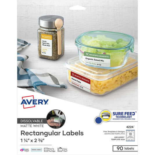 Avery&reg; Dissolvable Rectangle Labels