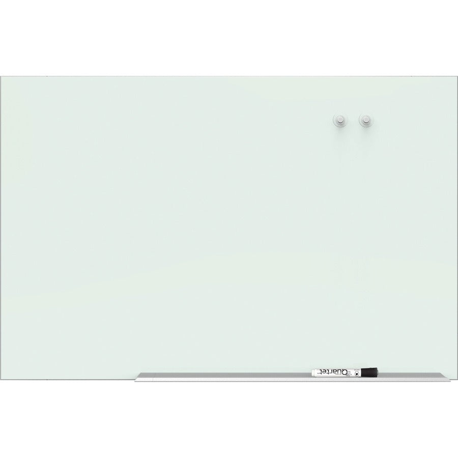 Quartet Element Framed Magnetic Glass Dry-Erase Board