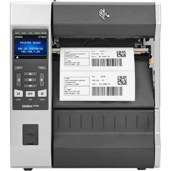 Zebra ZT620 Industrial Direct Thermal/Thermal Transfer Printer - Monochrome - Label Print - Ethernet - USB - Serial - Bluetooth - TAA Compliant