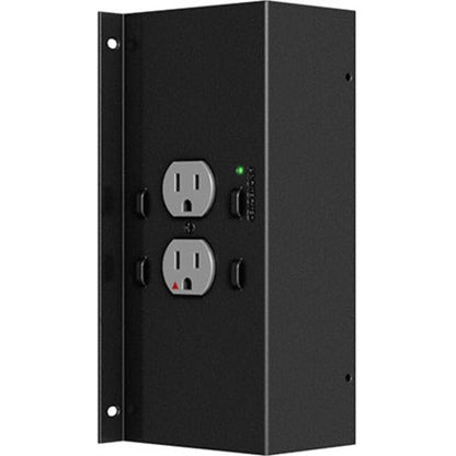 Chief Proximity Two Outlet In-Wall Power Box Kit - Black