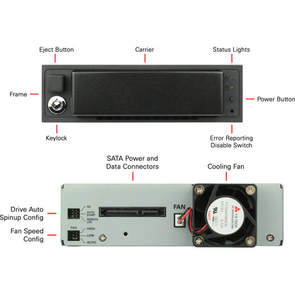 CRU Data Express DX175 Drive Bay Adapter for 5.25" - 6Gb/s SAS Serial ATA/600 Host Interface - Black