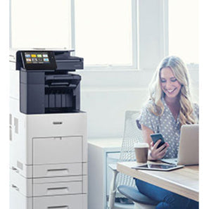 Xerox VersaLink B605/S LED Multifunction Printer-Monochrome-Copier/Scanner-58 ppm Mono Print-1200x1200 Print-Automatic Duplex Print-250000 Pages Monthly-700 sheets Input-Color Scanner-600 Optical Scan-Gigabit Ethernet