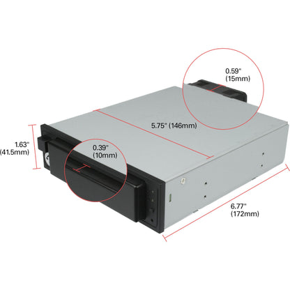 CRU Data Express DX175 Drive Bay Adapter for 5.25" - Serial ATA/600 6Gb/s SAS Host Interface Internal - Black