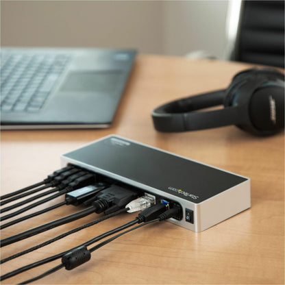 StarTech.com USB 3.0 Docking Station - Dual Monitor Laptop Dock with HDMI & DVI/VGA - 6x USB Type-A Hub GbE - Universal Windows & Mac