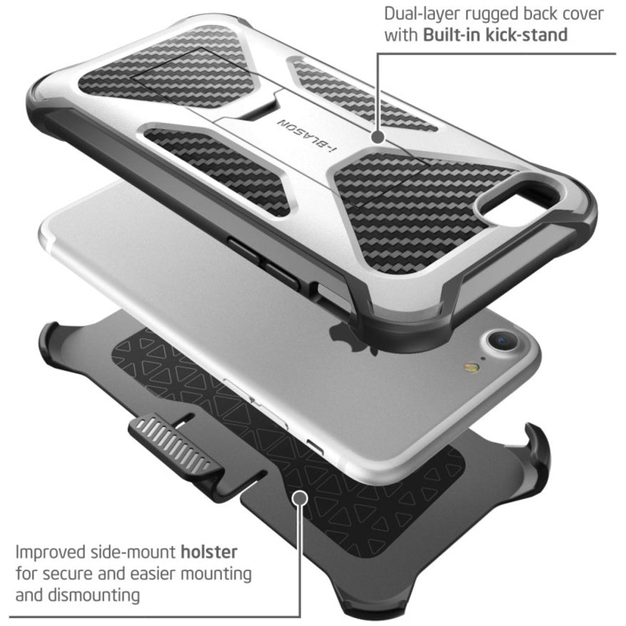 i-Blason Transformer Carrying Case (Holster) Apple iPhone 8 Smartphone - White