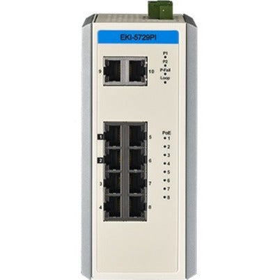 Advantech 8GE PoE+2G Unmanaged Ethernet Switch IEEE802.3af/at E-Mark 12V~24VDC -40~75?