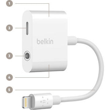 Belkin 3.5 mm Audio and Charge for iPhone and iPad Lightning Adapter
