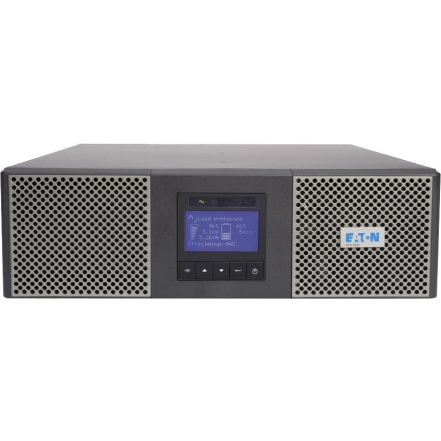 Eaton 9PX 6000VA 5400W 208V Online Double-Conversion UPS - L6-30P 2 L6-20R 2 L6-30R Hardwired Output 10 ft. Input Cord Cybersecure Network Card Extended Run 3U