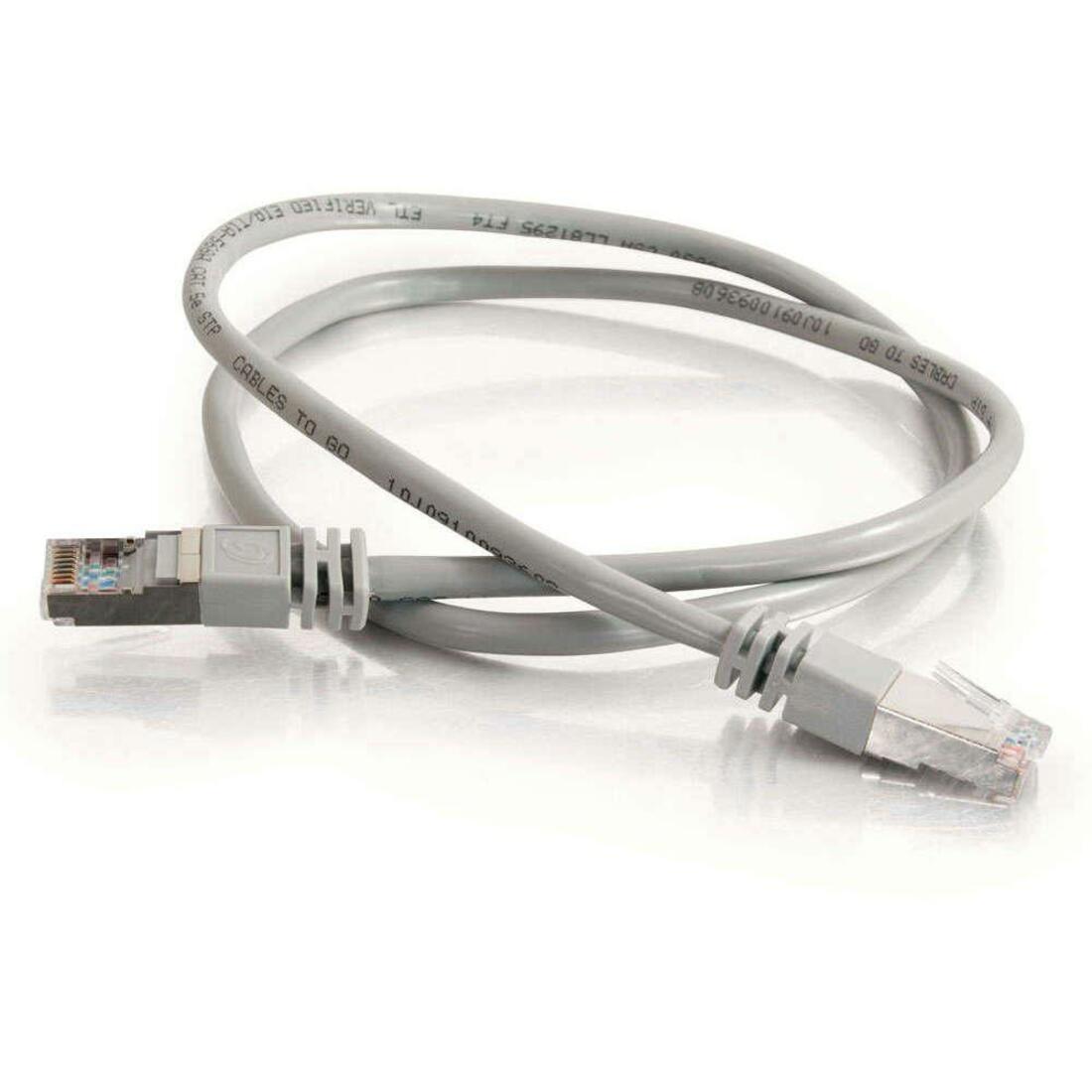 C2G-75ft Cat5e Molded Shielded (STP) Network Patch Cable - Gray