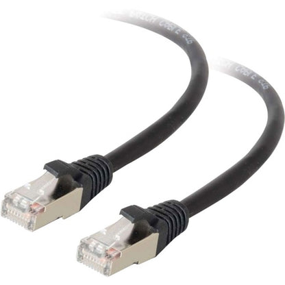 C2G-10ft Cat5e Molded Shielded (STP) Network Patch Cable - Black