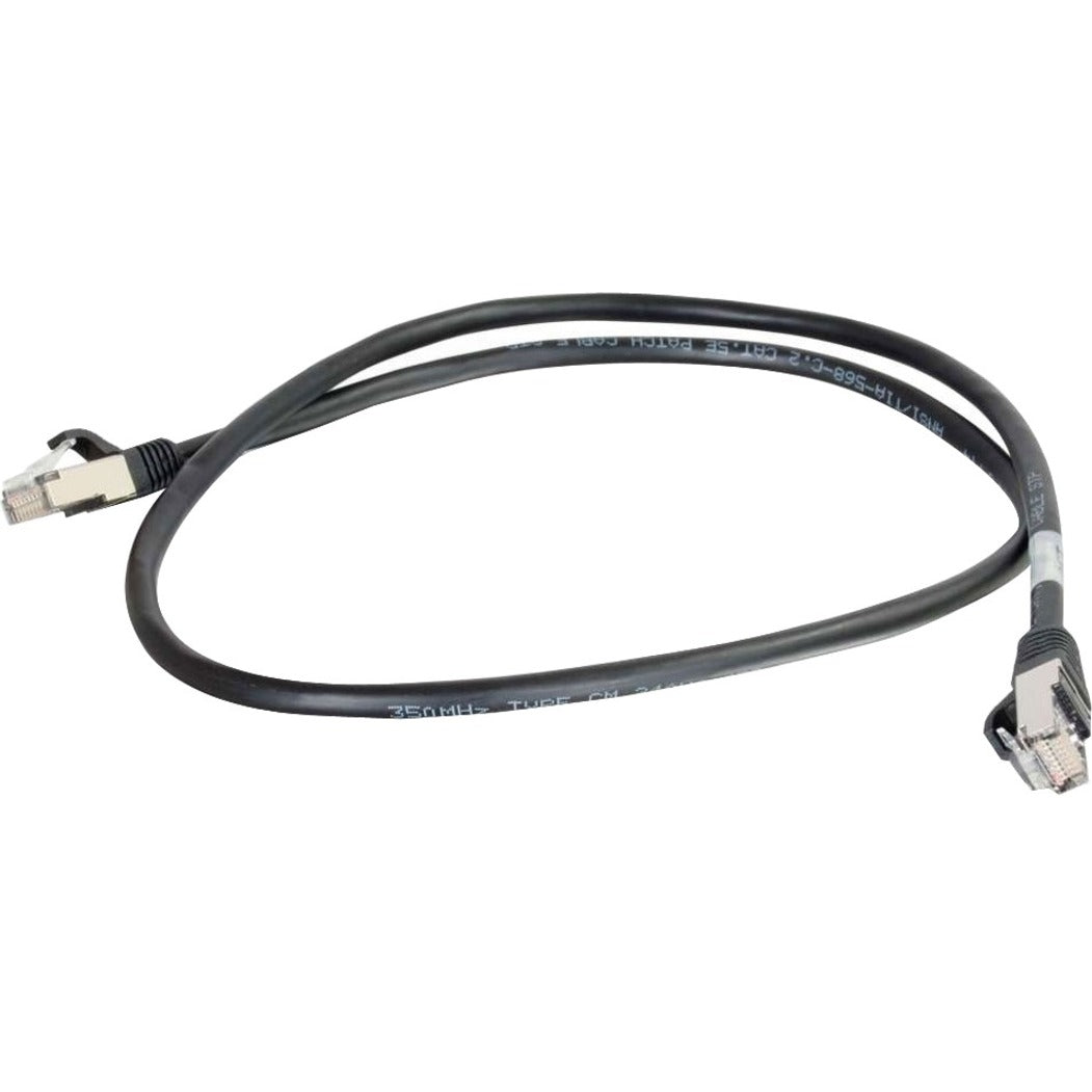 C2G-10ft Cat5e Molded Shielded (STP) Network Patch Cable - Black