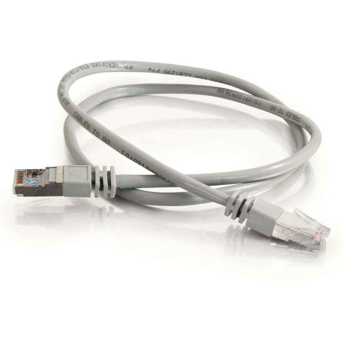C2G 7ft Cat5e Molded Shielded (STP) Network Patch Cable - Gray
