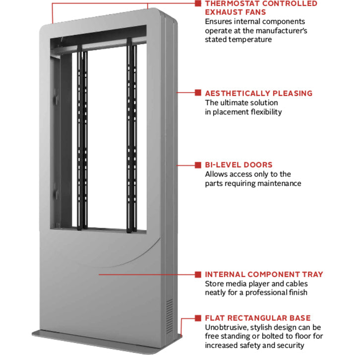 Peerless-AV Portrait Back-to-Back Kiosk Fits 49" Displays Less Than 3" (76mm) Deep