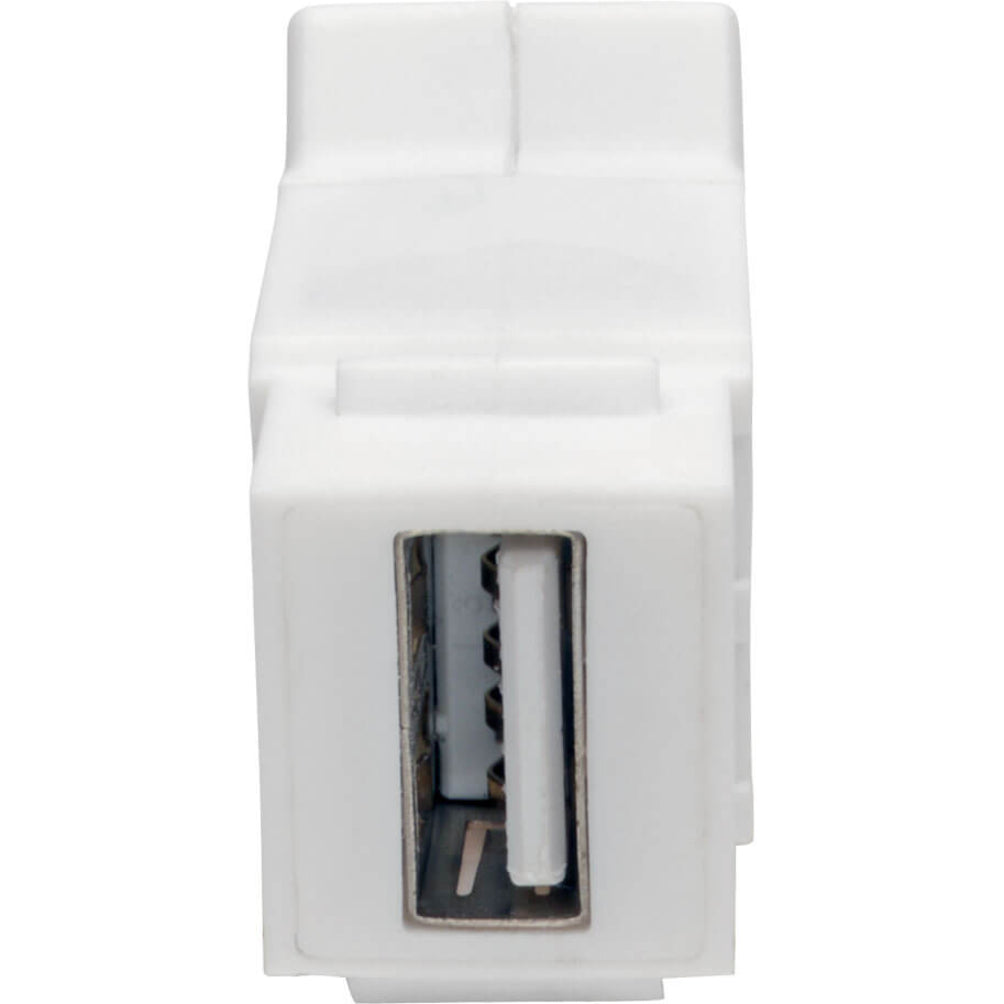 Tripp Lite USB 2.0 All-in-One Keystone/Panel Mount Angled Coupler (F/F) White