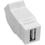 Tripp Lite USB 2.0 All-in-One Keystone/Panel Mount Angled Coupler (F/F) White